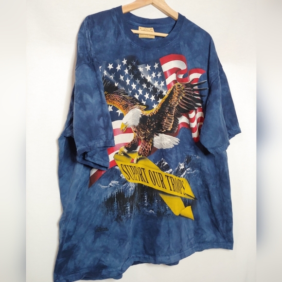 The Mountain Support our Troops Short Sleeve Graphic Tee Eagle Flag USA XL 2005 - Picture 4 of 6